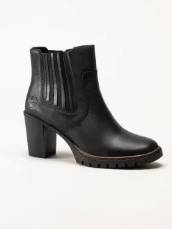 Rieker - Svarta boots i skinn