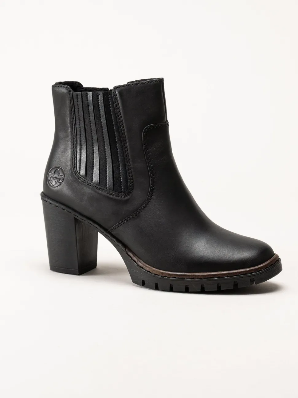 Rieker - Svarta boots i skinn
