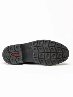 Rieker - Svarta fodrade boots i oljad nubuck