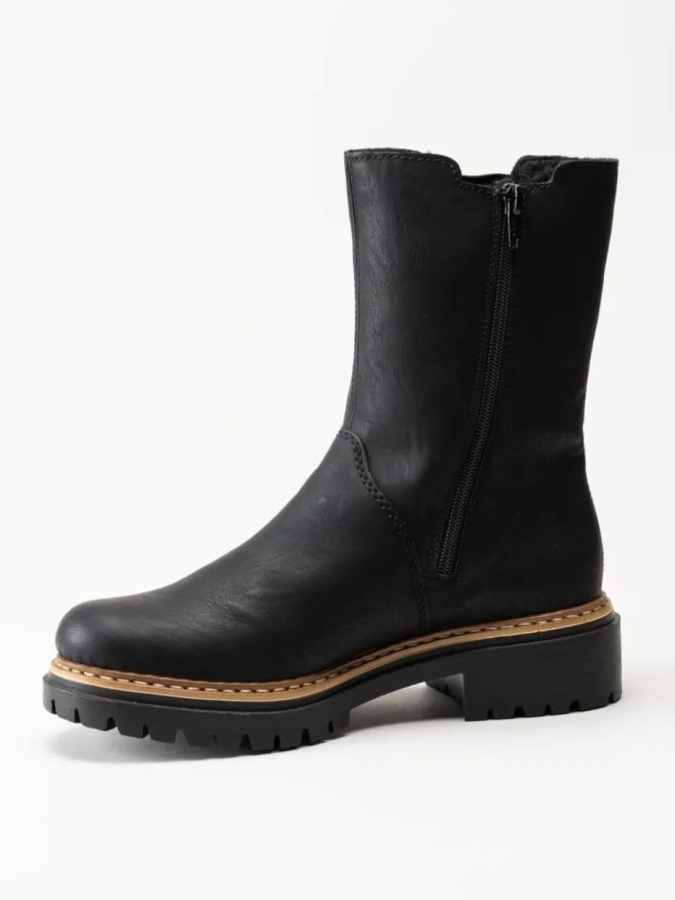 Rieker - Svarta fodrade höga resårboots