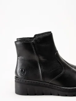 Rieker - Svarta fodrade kilklackade boots