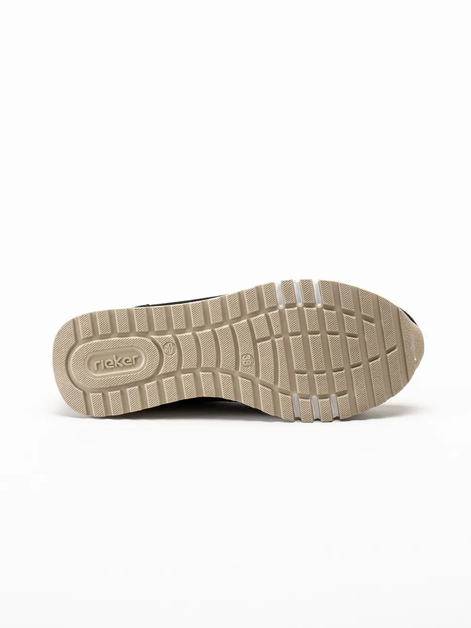 Rieker - Svarta loafers i mocka