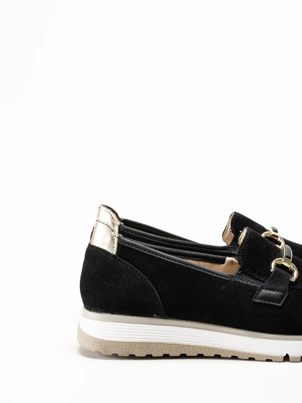 Rieker - Svarta loafers i mocka