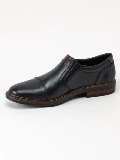 Rieker - Svarta loafers i skinn