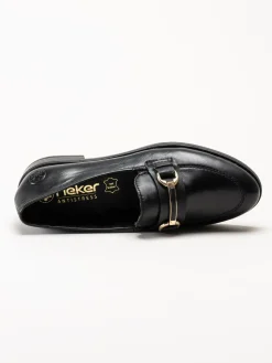 Rieker - Svarta loafers i skinn