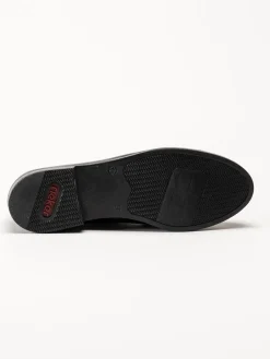 Rieker - Svarta loafers i skinn
