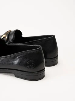 Rieker - Svarta loafers i skinn