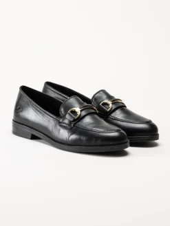 Rieker - Svarta loafers i skinn