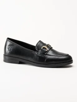 Rieker - Svarta loafers i skinn