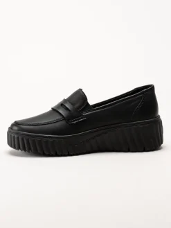 Rieker - Svarta loafers i skinn