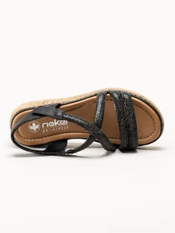 Rieker - Svarta platåsandaletter
