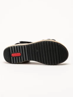 Rieker - Svarta platåsandaletter