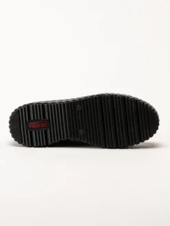 Rieker - Svarta platåsneakers i skinn-lack