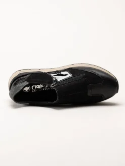 Rieker - Svarta promenadsneakers i nubuck och skinn