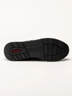 Rieker - Svarta promenadsneakers i nubuck och skinn