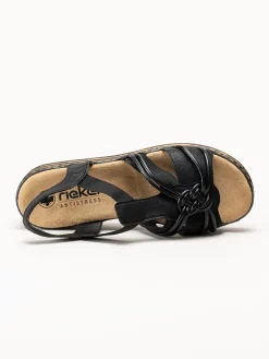 Rieker - Svarta remsandaletter