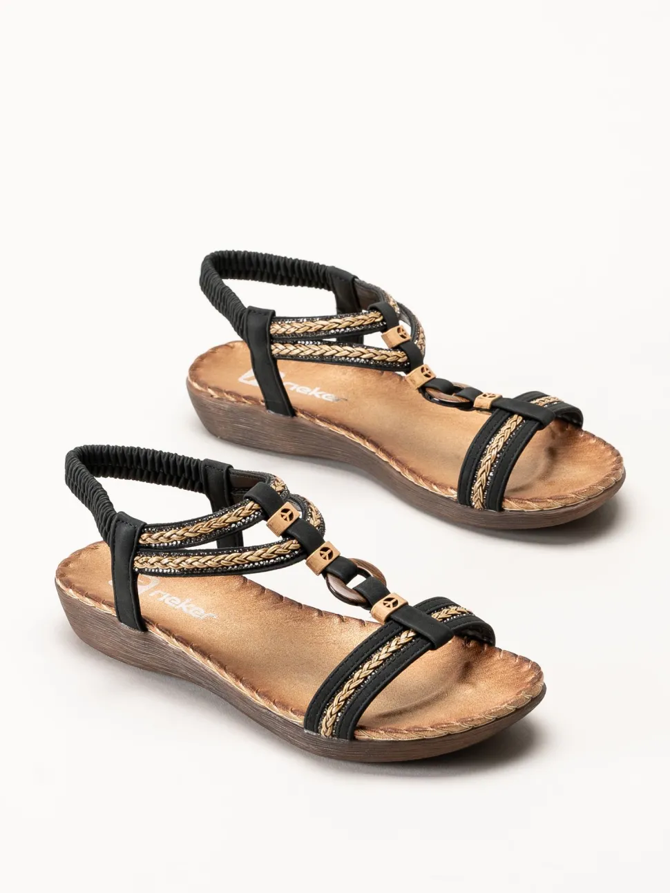 Rieker - Svarta sandaler
