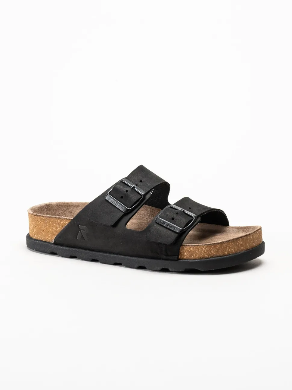 Rieker - Svarta sandaler i nubuck