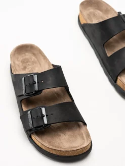 Rieker - Svarta sandaler i nubuck