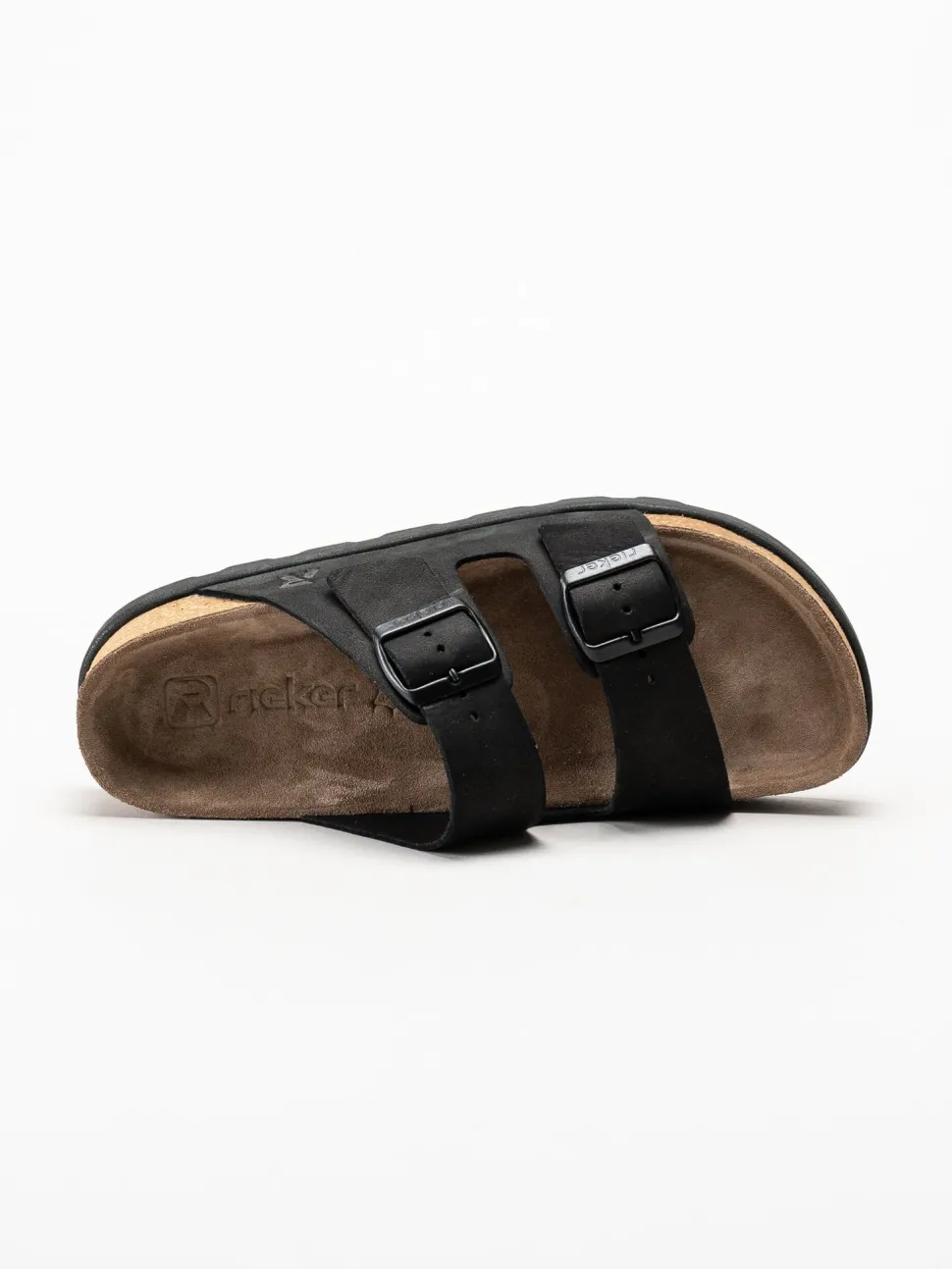 Rieker - Svarta sandaler i nubuck