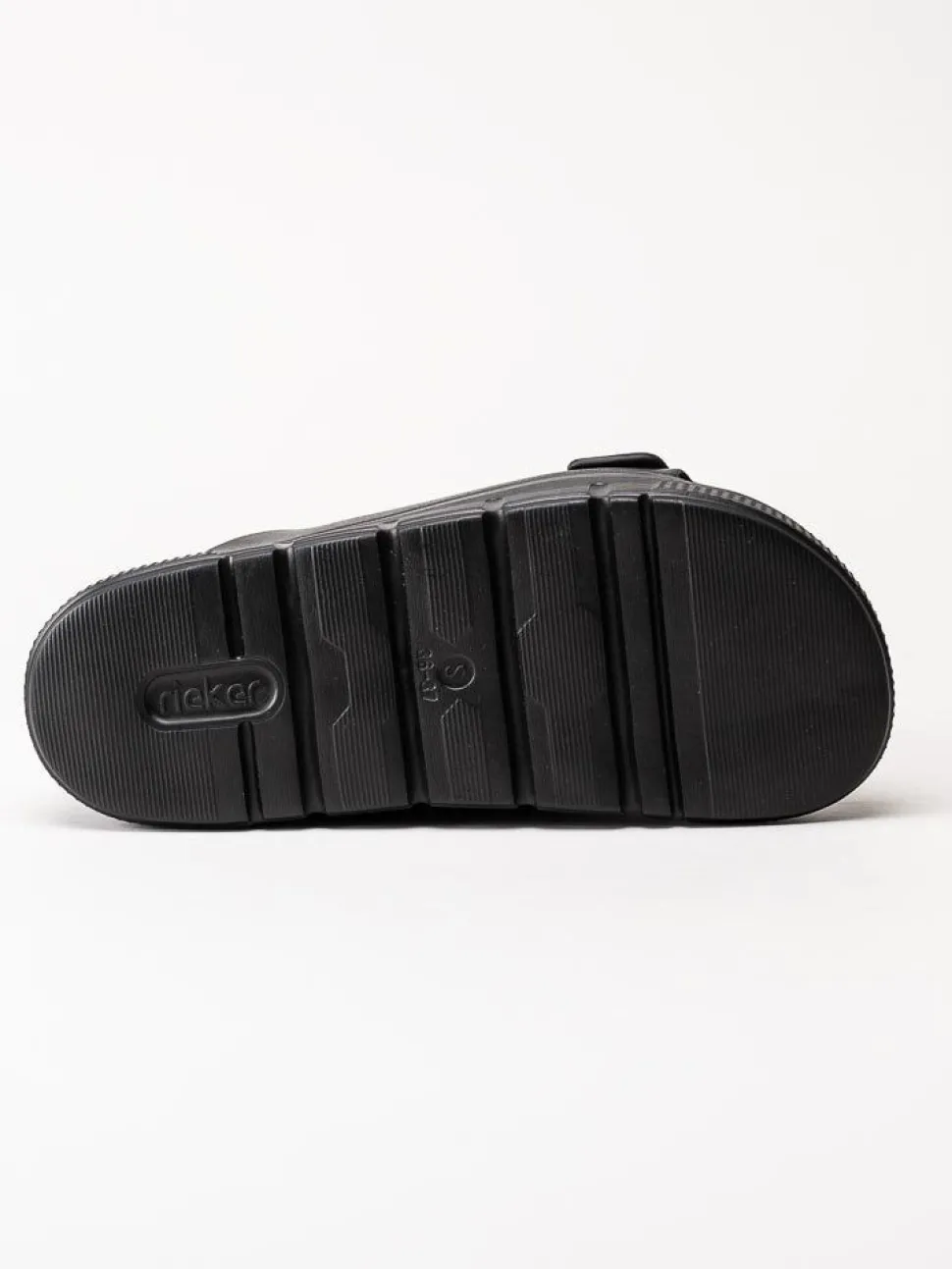 Rieker - Svarta slip in sandaler i skinnimitation