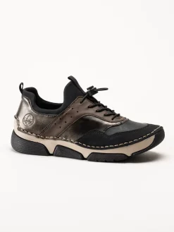 Rieker - Svarta slip on promenadskor