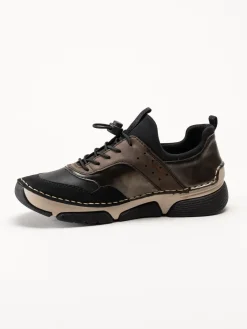 Rieker - Svarta slip on promenadskor