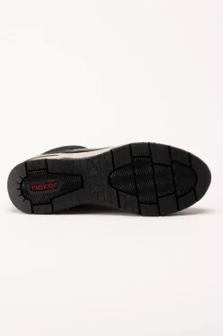 Rieker - Svarta sneakerboots med kilklack