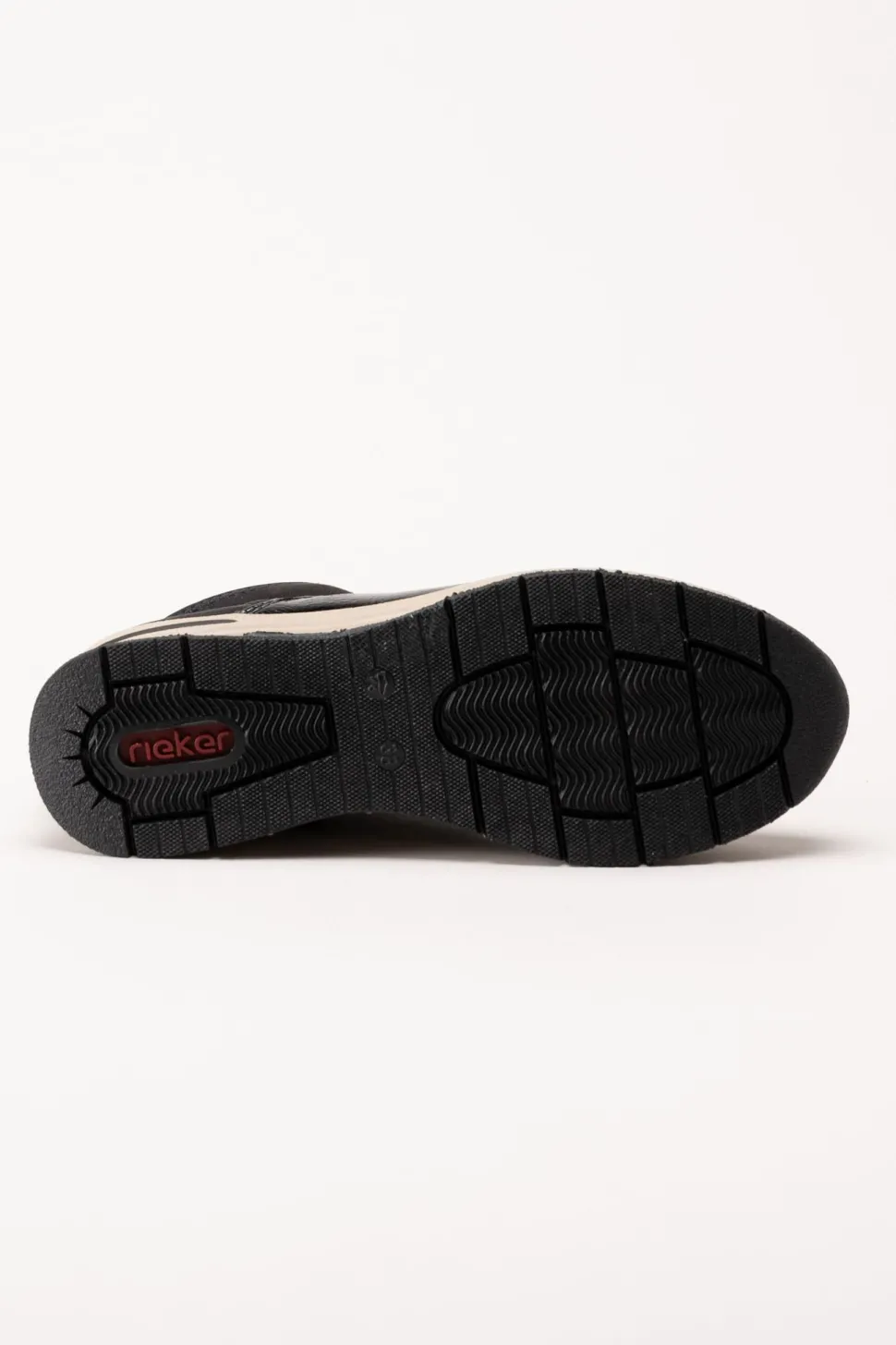Rieker - Svarta sneakerboots med kilklack