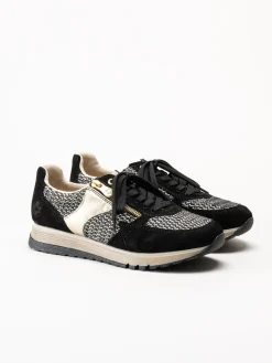 Rieker - Svarta sneakers i mocka och textil