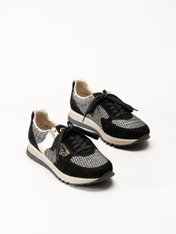 Rieker - Svarta sneakers i mocka och textil
