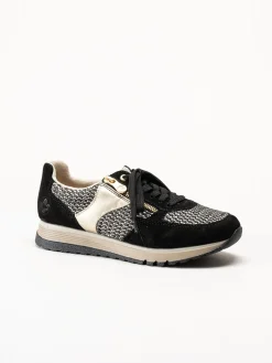 Rieker - Svarta sneakers i mocka och textil
