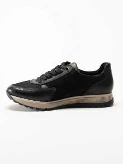 Rieker - Svarta sneakers i nubuck och skinn
