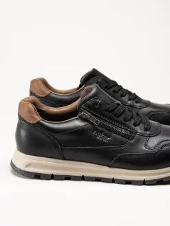 Rieker - Svarta sneakers i skinn