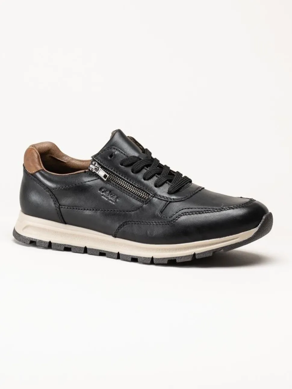 Rieker - Svarta sneakers i skinn