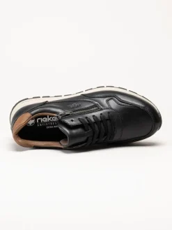 Rieker - Svarta sneakers i skinn