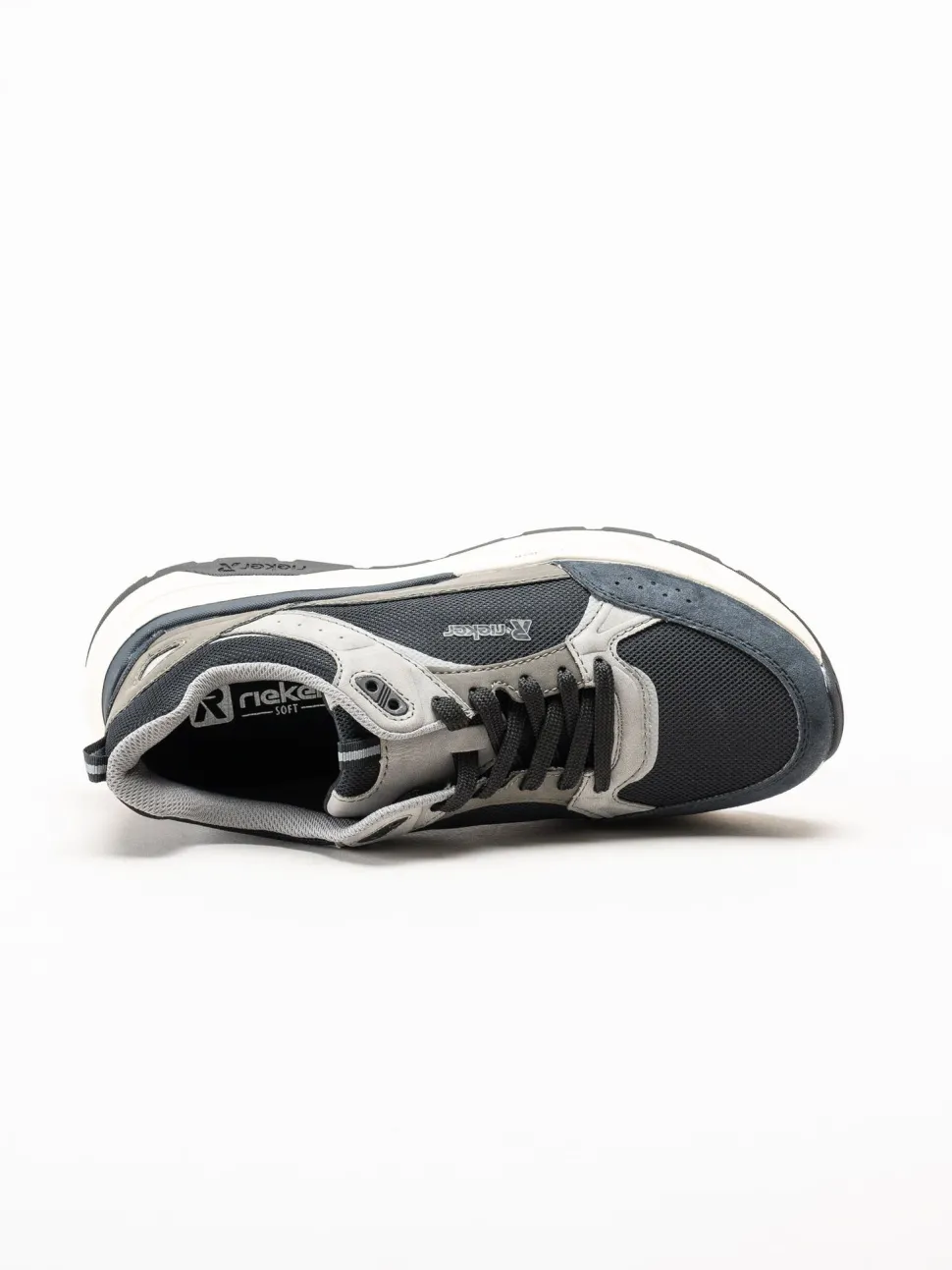 Rieker - Svarta sneakers i textil