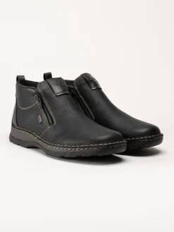 Rieker - Svarta ullfodrade boots i skinn