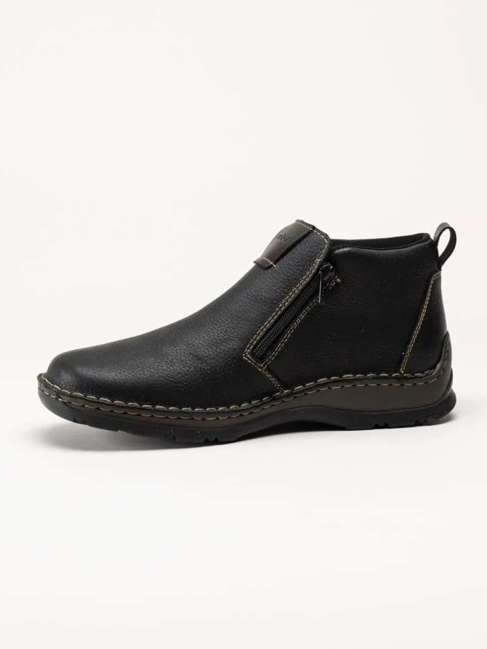 Rieker - Svarta ullfodrade boots i skinn