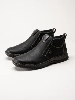 Rieker - Svarta ullfodrade boots i skinn