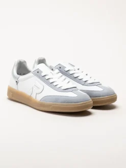 Rieker - Vita retro sneakers i skinn och mocka