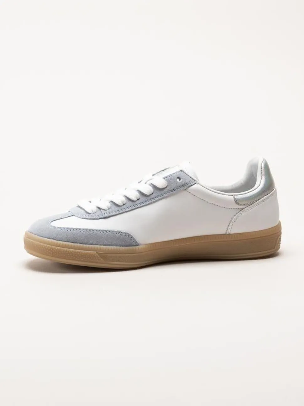 Rieker - Vita retro sneakers i skinn och mocka