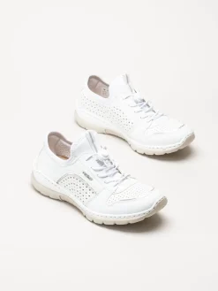 Rieker - Vita slip on skor i skinnimitation