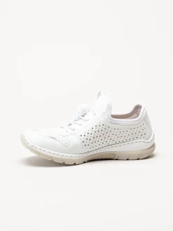 Rieker - Vita slip on skor i skinnimitation