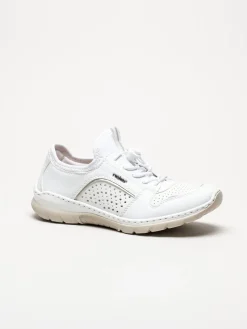 Rieker - Vita slip on skor i skinnimitation