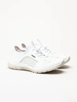 Rieker - Vita slip on skor i skinnimitation