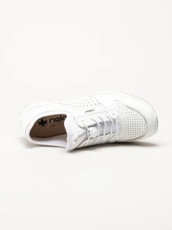 Rieker - Vita slip on skor i skinnimitation