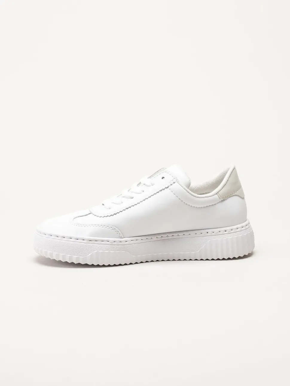 Rieker - Vita sneakers i skinn