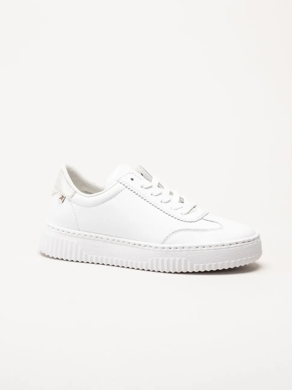 Rieker - Vita sneakers i skinn