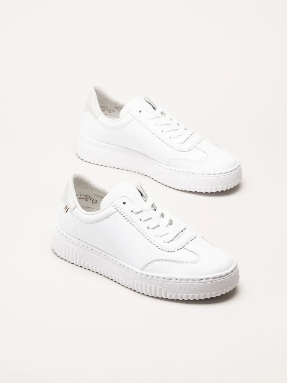 Rieker - Vita sneakers i skinn